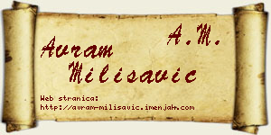 Avram Milisavić vizit kartica